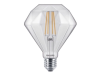 Philips LEDClassic - LED-lyspære - form: diamant - klar finish - E27 - 5 W (ekvivalent 40 W) - klasse F - varmt hvitt lys - 2700 K