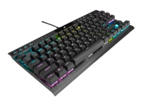 Corsair - Gaming K70 RGB TKL Champion Series - Tastatur - backlit - USB - Nordisk - tastkontakt: CHERRY MX Red-kontakter - sort