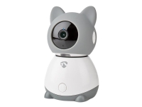 Nedis SmartLife WIFICI30CGY - Nettverksovervåkingskamera - innendørs - farge (Dag og natt) - 2 MP - 1920 x 1080 - 1080p - fastfokal - lyd - trådløs - Wi-Fi - DC 5 V