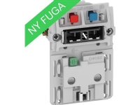 LAURITZ KNUDSEN FUGA® stikkontakt 2-polet med jord med 2-polet afbryder 1,5 modul, uden tangent og afdækning.