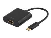 DELTACO USBC-HDMI - Ekstern videoadapter - USB-C 3.1 - HDMI - svart