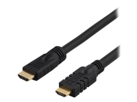 DELTACO HDMI-1250 - HDMI-kabel med Ethernet - HDMI hann til HDMI hann - 25 m - svart