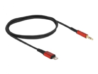 Delock - Kabel fra Lightning til hodetelefonsjakk - Lightning hann til ministereojakk hann - 50 cm - svart, rød - for Apple iPad/iPhone/iPod (Lightning)