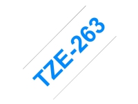 Brother TZe-263 - Blått på hvitt - Rull (3,6 cm x 8 m) 1 cassette(s) laminert teip - for Brother PT-H110 P-Touch PT-3600, 550, 9500, 9600, 9700, 9800, D800, H110, P900, P950