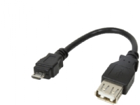 LogiLink AU0030, Micro-USB B, USB A, Sort