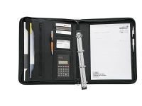 Konferencemappe Wedo A4 m/4-ringe m/lommeregner læderlook