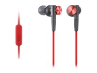 Sony MDR-XB50AP - XB Series - ørepropper med mikrofon - i øret - kablet - 3,5 mm jakk - rød