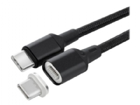 MicroConnect - USB-kabel - USB-C (hann) til USB-C (hann) avtakbar og magnetisk - USB 3.2 Gen 1 - 20 V - 3 A - svart