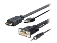 VivoLink Pro - HDMI-kabel - HDMI hann til USB, HD-15 (VGA), ministereojakk hann - 5 m