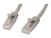 StarTech.com 5m CAT6 Ethernet Cable, 10 Gigabit Snagless RJ45 650MHz 100W PoE Patch Cord, CAT 6 10GbE UTP Network Cable w/Strain Relief, Grey, Fluke Tested/Wiring is UL Certified/TIA - Category 6 - 24AWG (N6PATC5MGR) - Koblingskabel - RJ-45 (hann) ti