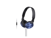 Sony MDR-ZX310APL - Hodetelefoner med mikrofon - full størrelse - kablet - 3,5 mm jakk - blå
