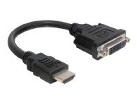 Delock - Adapterkabel - HDMI hann til DVI-I hunn - 20 cm - svart - 1920 x 1080 at 60 Hz support
