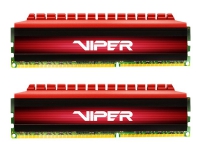 Patriot Extreme Performance Viper 4 Series - DDR4 - sett - 16 GB: 2 x 8 GB - DIMM 288-pin - 3200 MHz / PC4-25600 - CL16 - 1.35 V - ikke-bufret - ikke-ECC - sort / rød