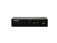 Denver DTB-138, DVB-T,DVB-T2, 720p,1080p, H.265,MPEG1,MPEG2,MPEG4, Svart, Digitalt, Dolby Digital,Dolby Digital Plus