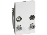 LAURITZ KNUDSEN TV, Radio og SAT og returvejsstik T2 4 stik TD253D FUGA® Farve: hvid.