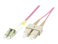 MicroConnect - Nettverkskabel - LC/UPC-multimodus (hann) til SC/UPC-multimodus (hann) - 15 m - 2 mm - fiberoptisk - dupleks - 50 / 125 mikroner - OM4 - halogenfri - erikafiolett