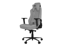 Arozzi Vernazza Soft Fabric - Stol - ergonomisk - armlener - T-formet - tipping - roterende - metall, aluminium, stoff - svart, lysegrå