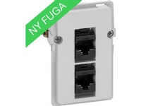 LAURITZ KNUDSEN FUGA 2xRJ45 (8/8) leveres inklusiv konnektor med skæreklemme 1½Modul indsats