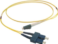 Patchkabel LC-SC 9/125 OS2 singlemode, duplex, længde: 3,0 meter, farve: gul med LSZH kappe