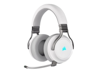 CORSAIR Gaming VIRTUOSO RGB - Headset - fuld størrelse - 2,4 GHz - trådløs - USB / 3,5 mm jackstik - hvid