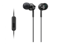 Sony MDR-EX110AP - Ørepropper med mikrofon - i øret - kablet - 3,5 mm jakk - svart