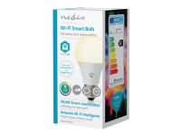 Nedis Wi-Fi Smart WIFILC11WTE27 - LED-lyspære - form: A60 - E27 - 6 W (ekvivalent 40 W) - klasse G - RGB-lys - 2700 K - hvit