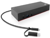 Lenovo ThinkPad Hybrid USB-C with USB-A Dock - Dokkingstasjon - USB-C - 2 x HDMI, 2 x DP - GigE - 135 watt - for Miix 520-12IKB Tablet 10 ThinkPad E480 E580 L380 L380 Yoga L470 L480 L580 P51s P52s T25 T470 T470p T470s T480 T480s T570
