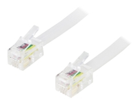 DELTACO DEL-154D - Nettverkskabel - RJ-10 (hann) til RJ-10 (hann) - 1.5 m - hvit