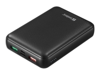 Sandberg - Strømbank - 15000 mAh - 55.5 Wh - 45 watt - 4.5 A - PD, QC 3.0 - 3 utgangskontakter (2 x USB, USB-C) - på kabel: USB-C