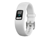 Garmin vívofit 4 - Aktivitetssporer med bånd - TPU-silikon - hvit - båndbredde: S/M - åttefargers - Bluetooth, ANT+/ANT - 25 g