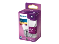 Philips - LED-lyspære - form: P45 - mattslipt finish - E27 - 4.3 W (ekvivalent 40 W) - klasse F - varmt hvitt lys - 2700 K