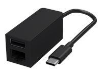 Microsoft Surface USB-C to Ethernet and USB Adapter - Nettverks/USB-adapter - USB-C 3.1 - Gigabit Ethernet x 1 + USB 3.1 x 1 - svart - kommersiell - for Surface Go 2, Go 3, Pro 7