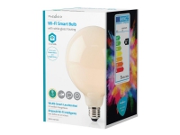 Nedis Wi-Fi Smart - LED-lyspære - form: G125 - E27 - 5 W (ekvivalent 40 W) - klasse F - warm white/white light - 2700 K - hvit