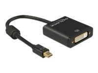 Delock - Video adapter - enkeltlenke - Mini DisplayPort (hann) til DVI-I (hunn) - DisplayPort 1.2 - 20 cm - tommelskruer, 4K-støtte - svart