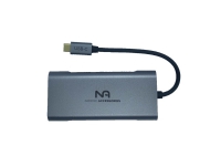 Nordic Accessories 7 in 1 USB-C Hub, Dokking, USB 3.2 Gen 2 (3.1 Gen 2) Type-A, Grå