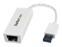 StarTech.com USB 3.0 to Gigabit Ethernet Network Adapter - 10/100/1000 NIC - USB to RJ45 LAN Adapter for PC Laptop or MacBook (USB31000SW) - Nettverksadapter - USB 3.0 - Gigabit Ethernet - hvit