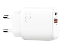 SiGN Fast Charger USB & USB-C, PD & Q.C3.0, 3.5A, 20W - White