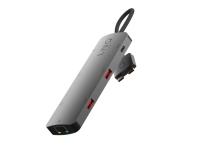 LINQ byELEMENTS LQ48011, 2 x USB 3.2 Gen 2 (3.1 Gen 2) Type-C, HDMI, RJ-45, USB 3.2 Gen 1 (3.1 Gen 1) Type-C, USB 3.2 Gen 2 (3.1 Gen 2) Type-A, USB 3.2 Gen 2..., 3840 x 2160 piksler, 10000 Mbit/s, 60 Hz, Sort, Grå