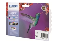 Epson T0807 Multipack - 6-pack - 44.4 ml - svart, gul, cyan, magenta, lys magenta, lys cyan - original - blister - blekkpatron - for Stylus Photo P50, PX650, PX660, PX700, PX710, PX720, PX730, PX800, PX810, PX820, PX830