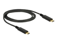 Delock - USB-kabel - USB-C (hann) til USB-C (hann) - USB 3.1 Gen 2 - 5 A - 1 m - svart