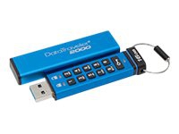 Kingston DataTraveler 2000 - USB-flashstasjon - kryptert - 16 GB - USB 3.1