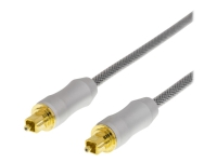 DELTACO Prime TOTO-15-K - Digital audiokabel (optisk) - TOSLINK hann til TOSLINK hann - 5 m - fiberoptisk - grå