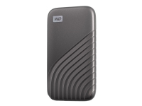 WD My Passport SSD WDBAGF0010BRD - SSD - kryptert - 1 TB - ekstern (bærbar) - USB 3.2 Gen 2 (USB-C kontakt) - 256-bit AES - rød
