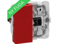LAURITZ KNUDSEN FUGA 1-polet afbryder med LED 0,5 modul lampe 16A, uden afdækning.