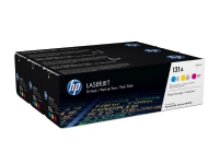 HP 131A 3-pakning cyan/magenta/gul originale LaserJet-tonerkassetter, 1800 sider, Cyan, Fiolblå, Gult, 3 stykker