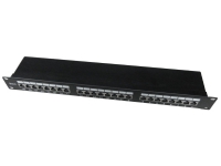 Gembird NPP-C624-002 - Patchpanel med kabelstyring - CAT 6 - STP - svart - 1U - 19 - 24 porter