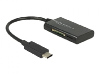 Delock USB 3.1 Gen 1 Card Reader USB Type-C male 4 Slots - Kortleser - alt-i-1 (MMC, SD, miniSD, RS-MMC, TransFlash, MMCmobile, microSD, MMCmicro, SDHC, miniSDHC, microSDHC, SDXC, microSDXC, SDHC UHS-I, microSDHC UHS-I) - USB-C