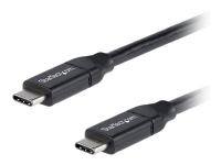 StarTech.com USB C To USB C Cable - 3 ft / 1m - USB-IF Certified - 5A PD - USB 2.0 - USB Type C Charging Cable - USB C Fast Charge Cable (USB2C5C1M) - USB-kabel - USB-C (hann) til USB-C (hann) - Thunderbolt 3 / USB 2.0 - 5 A - 1 m - svart