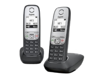 Gigaset A415 Duo, DECT telefon, Høyttalertelefon, 100 oppføringer, Ringe-ID, Svart