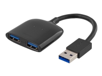 DELTACO UH-203 - Hub - 2 x SuperSpeed USB 3.0 - stasjonær